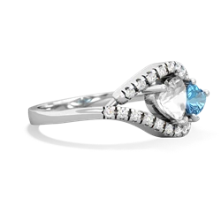 White Topaz Mother And Child 14K White Gold ring R3010