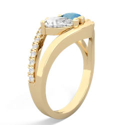 White Topaz Nestled Heart Keepsake 14K Yellow Gold ring R5650