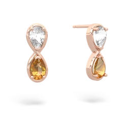 White Topaz Infinity 14K Rose Gold earrings E5050