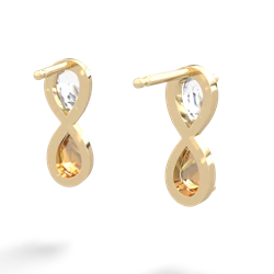 White Topaz Infinity 14K Yellow Gold earrings E5050