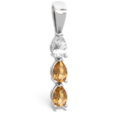 White Topaz Dew Drops 14K White Gold pendant P2251