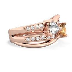 White Topaz Bowtie 14K Rose Gold ring R2360