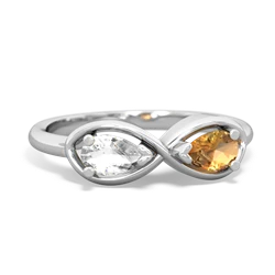 White Topaz Infinity 14K White Gold ring R5050