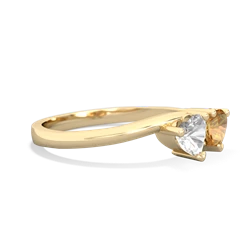 White Topaz Sweethearts 14K Yellow Gold ring R5260