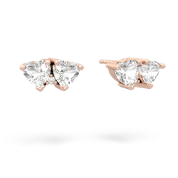 White Topaz Sweethearts 14K Rose Gold earrings E5260