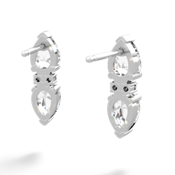 White Topaz Bowtie Drop 14K White Gold earrings E0865