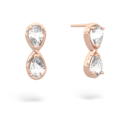 White Topaz Infinity 14K Rose Gold earrings E5050