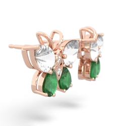 White Topaz Butterfly 14K Rose Gold earrings E2215