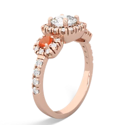 White Topaz Regal Halo 14K Rose Gold ring R5350