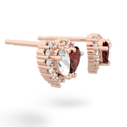 White Topaz Halo 14K Rose Gold earrings E7008