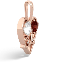 White Topaz Celtic Trinity Heart 14K Rose Gold pendant P5331