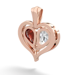 White Topaz Two Become One 14K Rose Gold pendant P5330