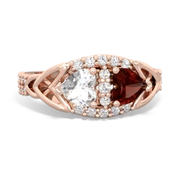 White Topaz Sparkling Celtic Knot 14K Rose Gold ring R2645