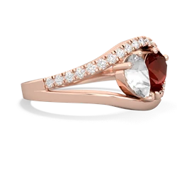 White Topaz Nestled Heart Keepsake 14K Rose Gold ring R5650