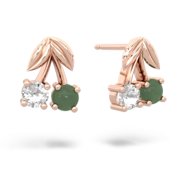 White Topaz Sweet Cherries 14K Rose Gold earrings E7001