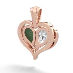 White Topaz Two Become One 14K Rose Gold pendant P5330