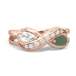 White Topaz Diamond Infinity 14K Rose Gold ring R5390