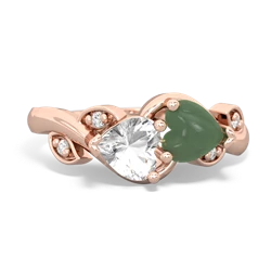 White Topaz Floral Elegance 14K Rose Gold ring R5790