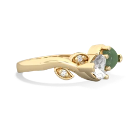 White Topaz Floral Elegance 14K Yellow Gold ring R5790