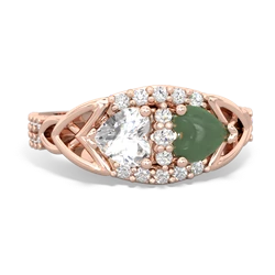 White Topaz Sparkling Celtic Knot 14K Rose Gold ring R2645