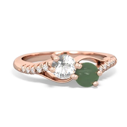 White Topaz Infinity Pave Two Stone 14K Rose Gold ring R5285