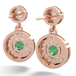 White Topaz Halo Dangle 14K Rose Gold earrings E5319