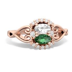 White Topaz Love Nest 14K Rose Gold ring R5860