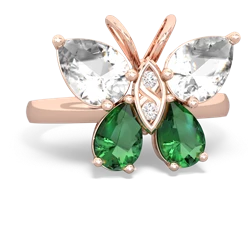 White Topaz Butterfly 14K Rose Gold ring R2215