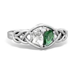 White Topaz Celtic Love Knot 14K White Gold ring R5420