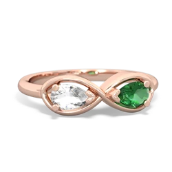 White Topaz Infinity 14K Rose Gold ring R5050