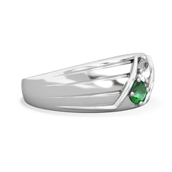 White Topaz Men's Streamline 14K White Gold ring R0460