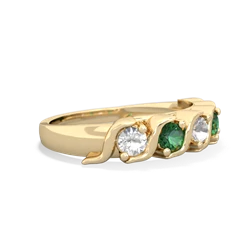 White Topaz Anniversary Band 14K Yellow Gold ring R2089