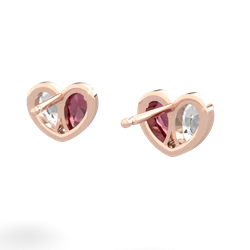 White Topaz 'Our Heart' 14K Rose Gold earrings E5072