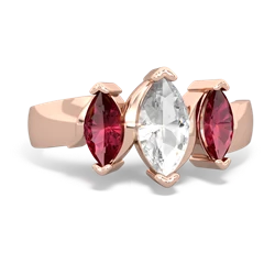 White Topaz Three Peeks 14K Rose Gold ring R2433