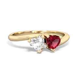 White Topaz Sweethearts 14K Yellow Gold ring R5260