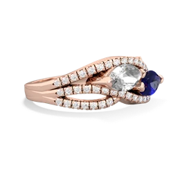 White Topaz Diamond Rivers 14K Rose Gold ring R3070