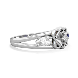 White Topaz Hearts Intertwined 14K White Gold ring R5880