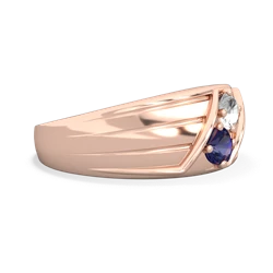 White Topaz Men's Streamline 14K Rose Gold ring R0460