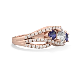 White Topaz Three Stone Aurora 14K Rose Gold ring R3080