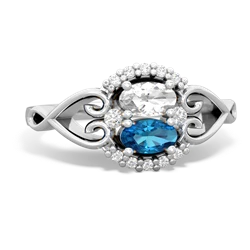 White Topaz Love Nest 14K White Gold ring R5860