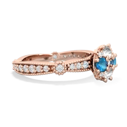 White Topaz Sparkling Tiara Cluster 14K Rose Gold ring R26293RD