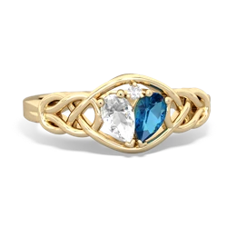 White Topaz Celtic Love Knot 14K Yellow Gold ring R5420