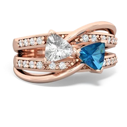 White Topaz Bowtie 14K Rose Gold ring R2360