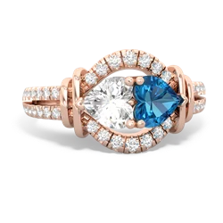 White Topaz Art-Deco Keepsake 14K Rose Gold ring R5630