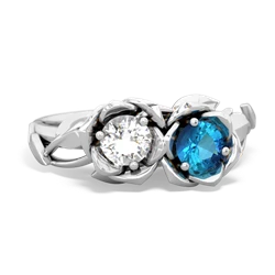 White Topaz Rose Garden 14K White Gold ring R5510