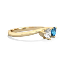 White Topaz Sweethearts 14K Yellow Gold ring R5260