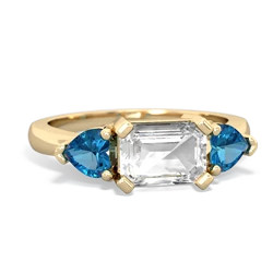 White Topaz Three Stone 14K Yellow Gold ring R5235