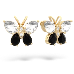 White Topaz Butterfly 14K Yellow Gold earrings E2215