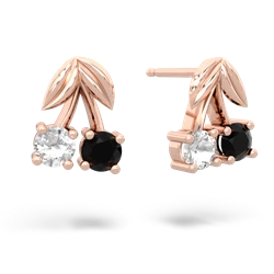 White Topaz Sweet Cherries 14K Rose Gold earrings E7001