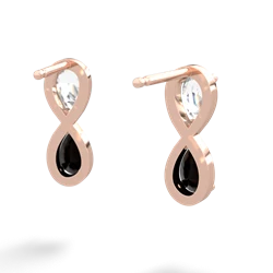 White Topaz Infinity 14K Rose Gold earrings E5050